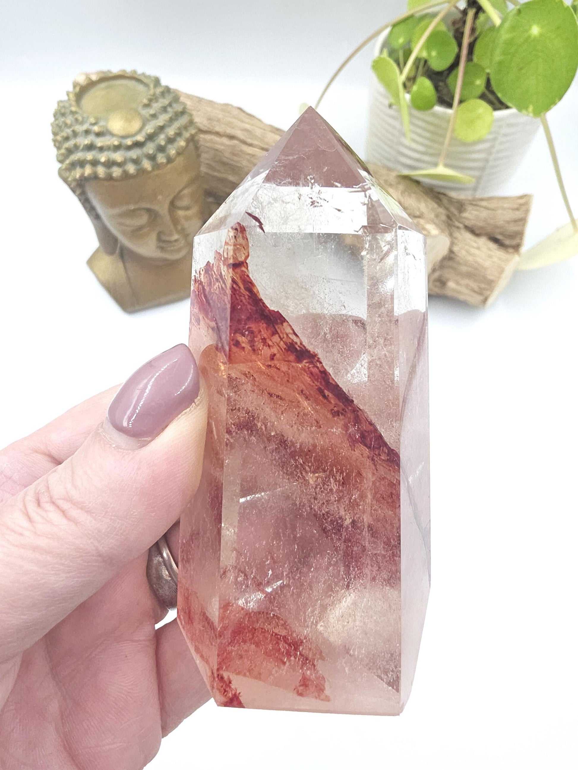 Madagascan Fire Quartz Tower – Confidence, Grounding & Healing Crystal, 270g