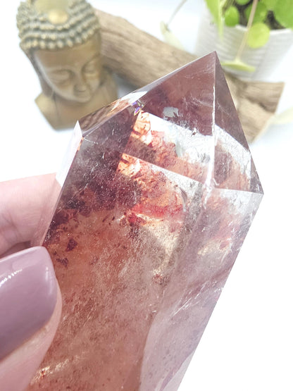Madagascan Fire Quartz Tower – Confidence, Grounding & Healing Crystal, 270g