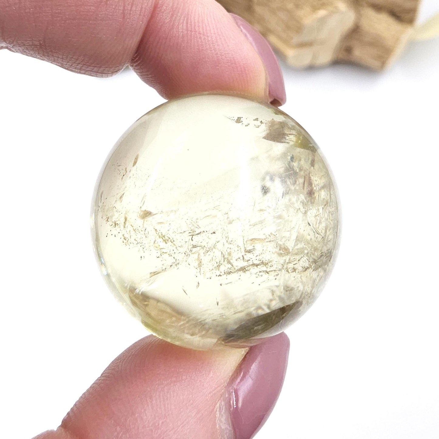 Discounted Citrine Sphere with Large Rainbows – Abundance & Positive Energy Crystal, 37mm