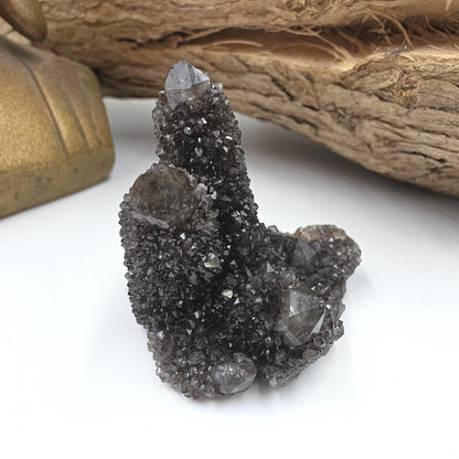 Rare Black Spirit Quartz Cluster Specimen – Protection, Spiritual Growth & High Vibration Crystal, 55g