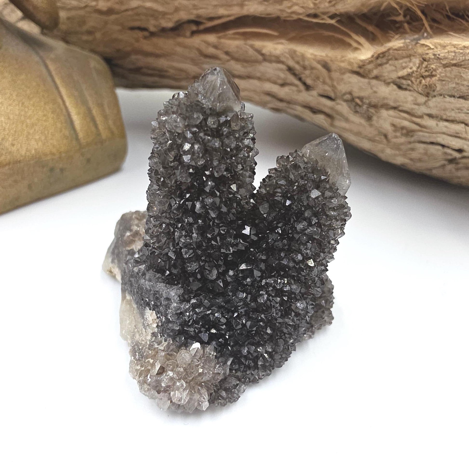 Rare Black Spirit Quartz Cluster Specimen – Protection, Spiritual Growth & High Vibration Crystal, 55g