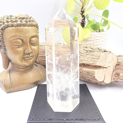 Large High Grade Clear Quartz Tower with Blue Needle Inclusions – Clarity & Spiritual Awareness Crystal, 465g