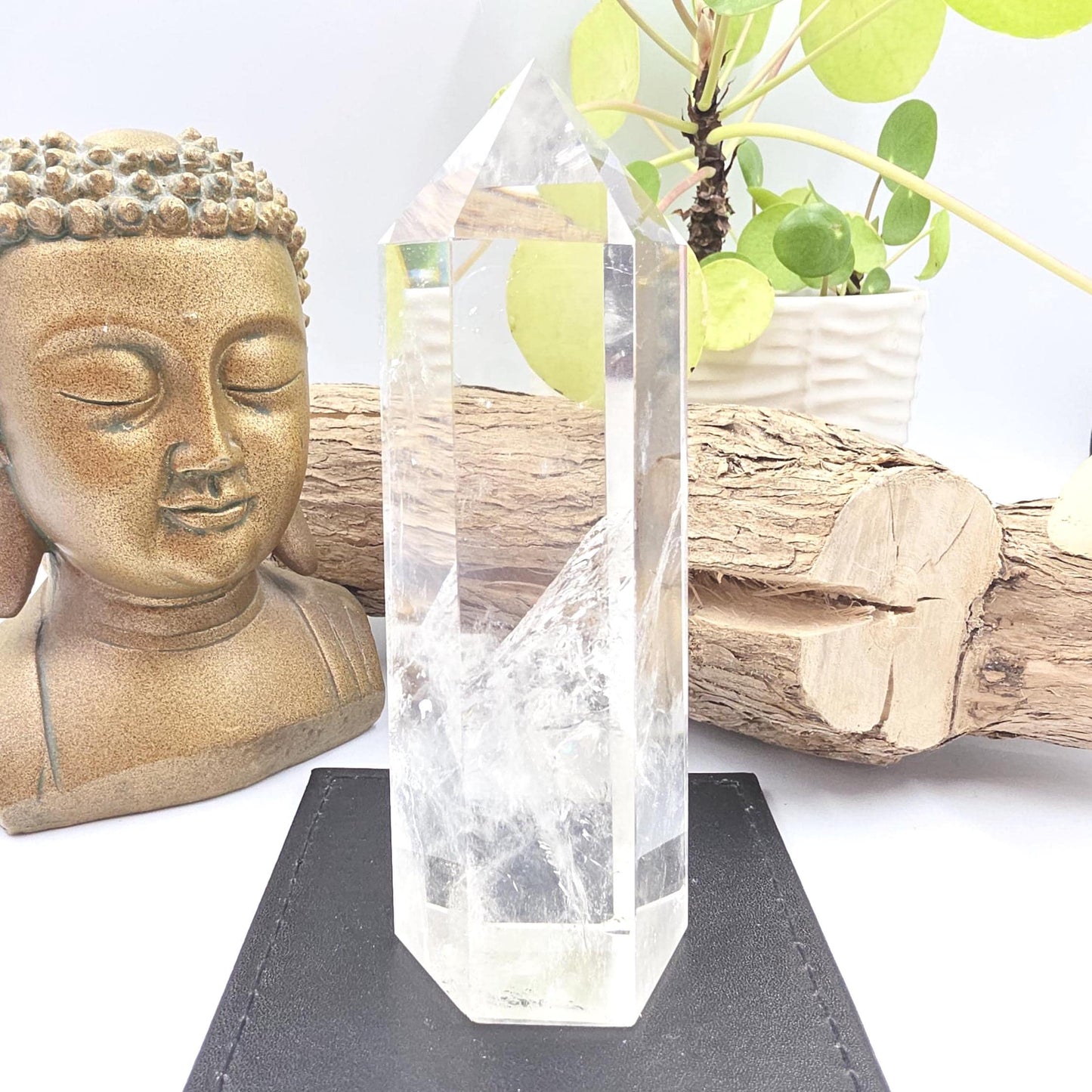 Large High Grade Clear Quartz Tower with Blue Needle Inclusions – Clarity & Spiritual Awareness Crystal, 465g