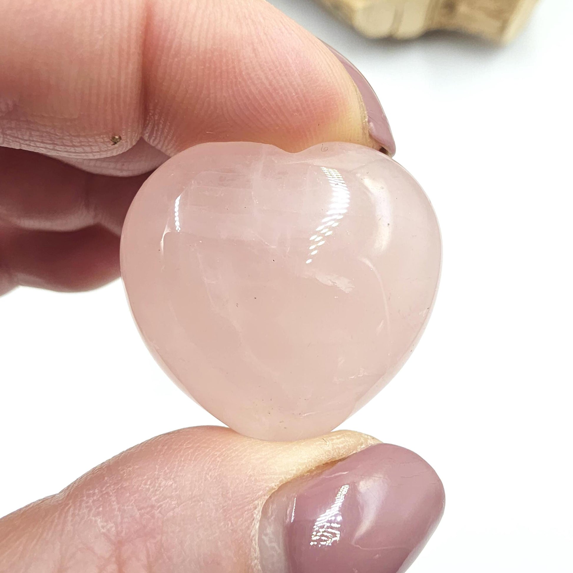 High Grade Rose Quartz Crystal Hearts – Love, Healing & Heart Chakra Crystal, 30mm