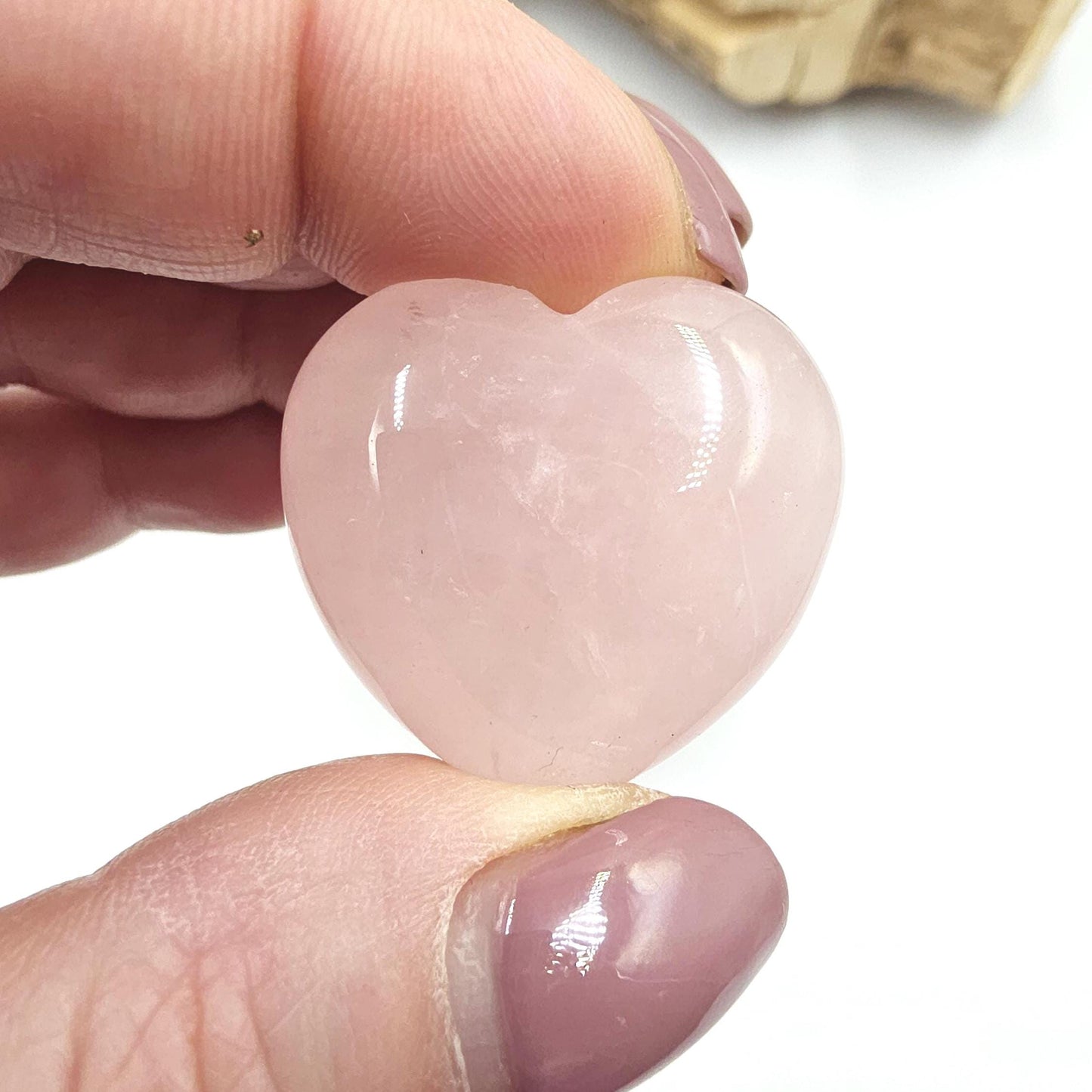 High Grade Rose Quartz Crystal Hearts – Love, Healing & Heart Chakra Crystal, 30mm