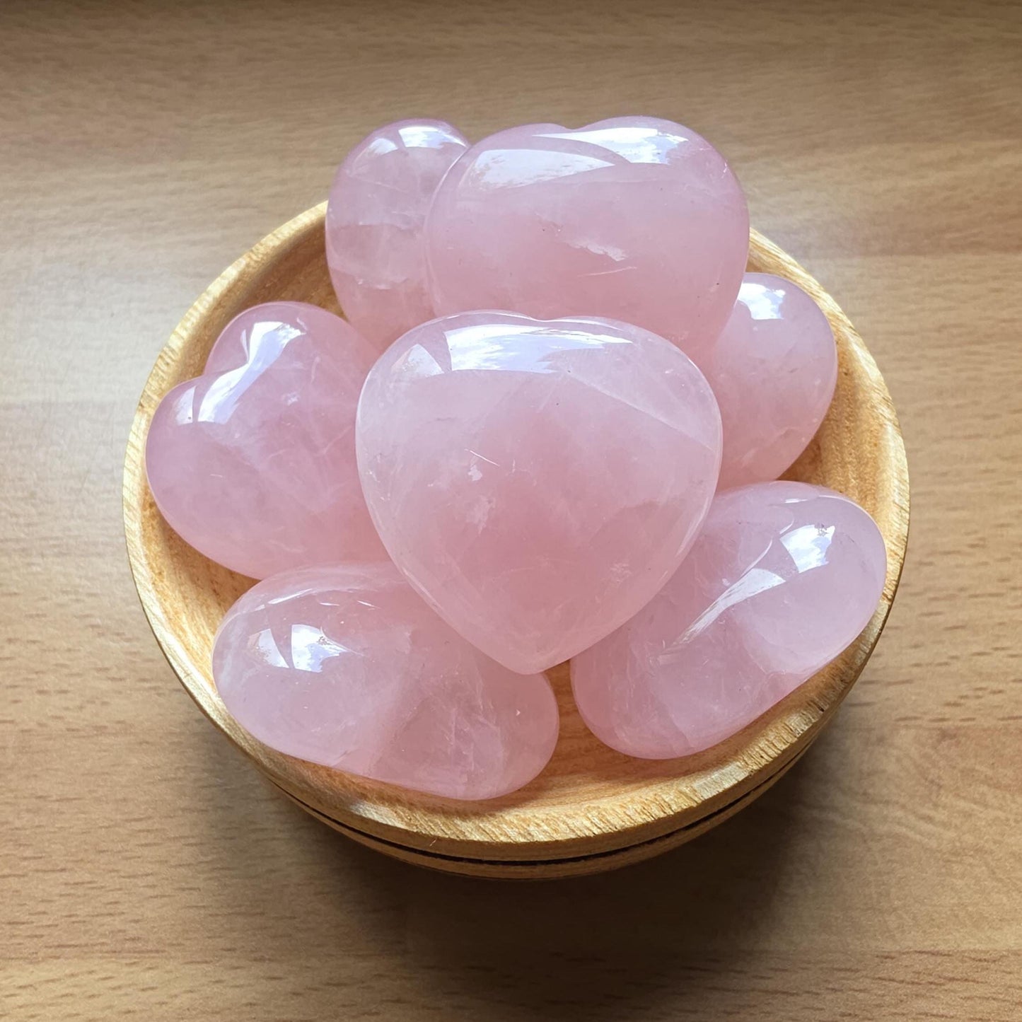 High Grade Rose Quartz Crystal Hearts – Love, Healing & Heart Chakra Crystal, 30mm