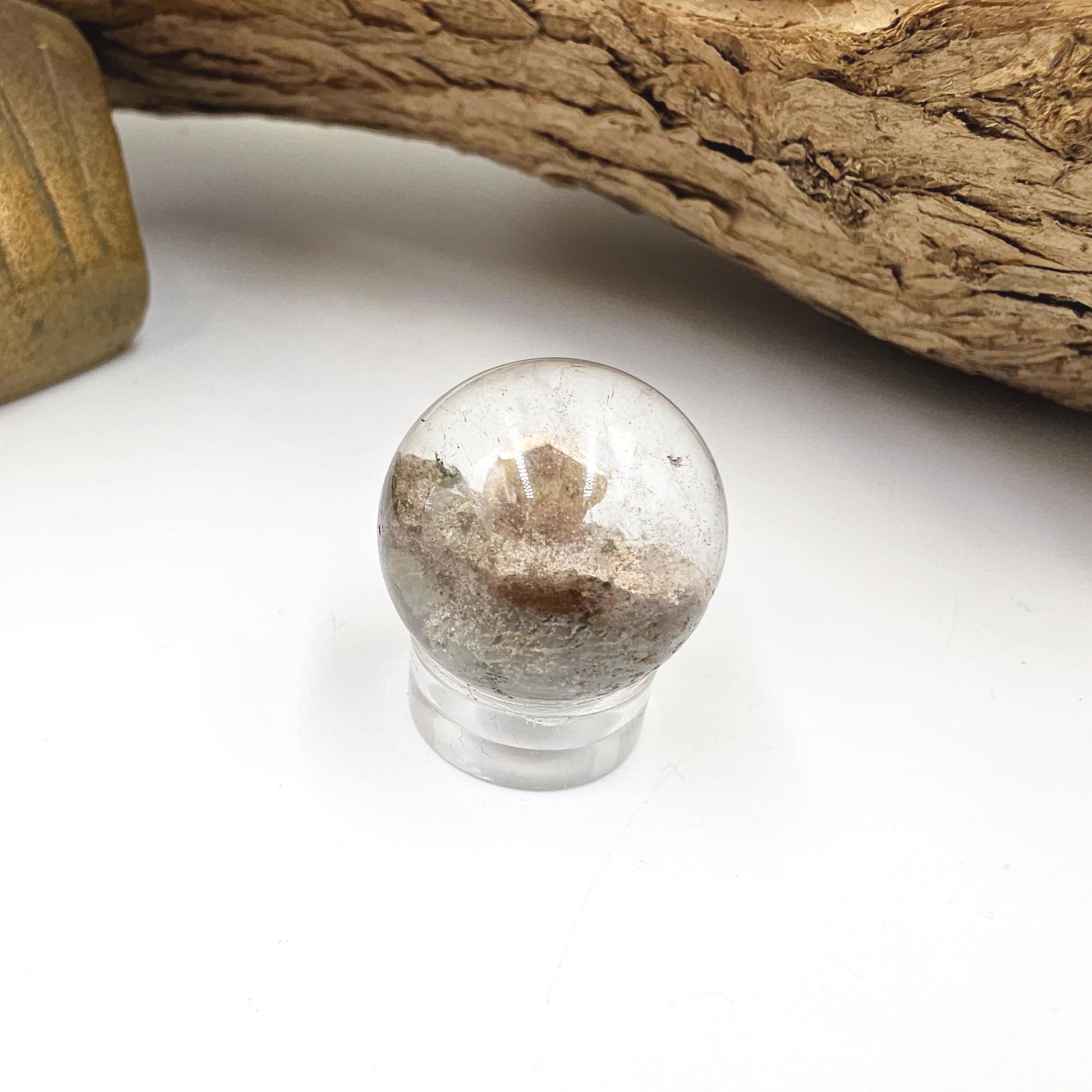 High Grade Garden Quartz (Lodolite) Mini Sphere with internal structure – Transformation & Spiritual Growth Crystal - 21mm