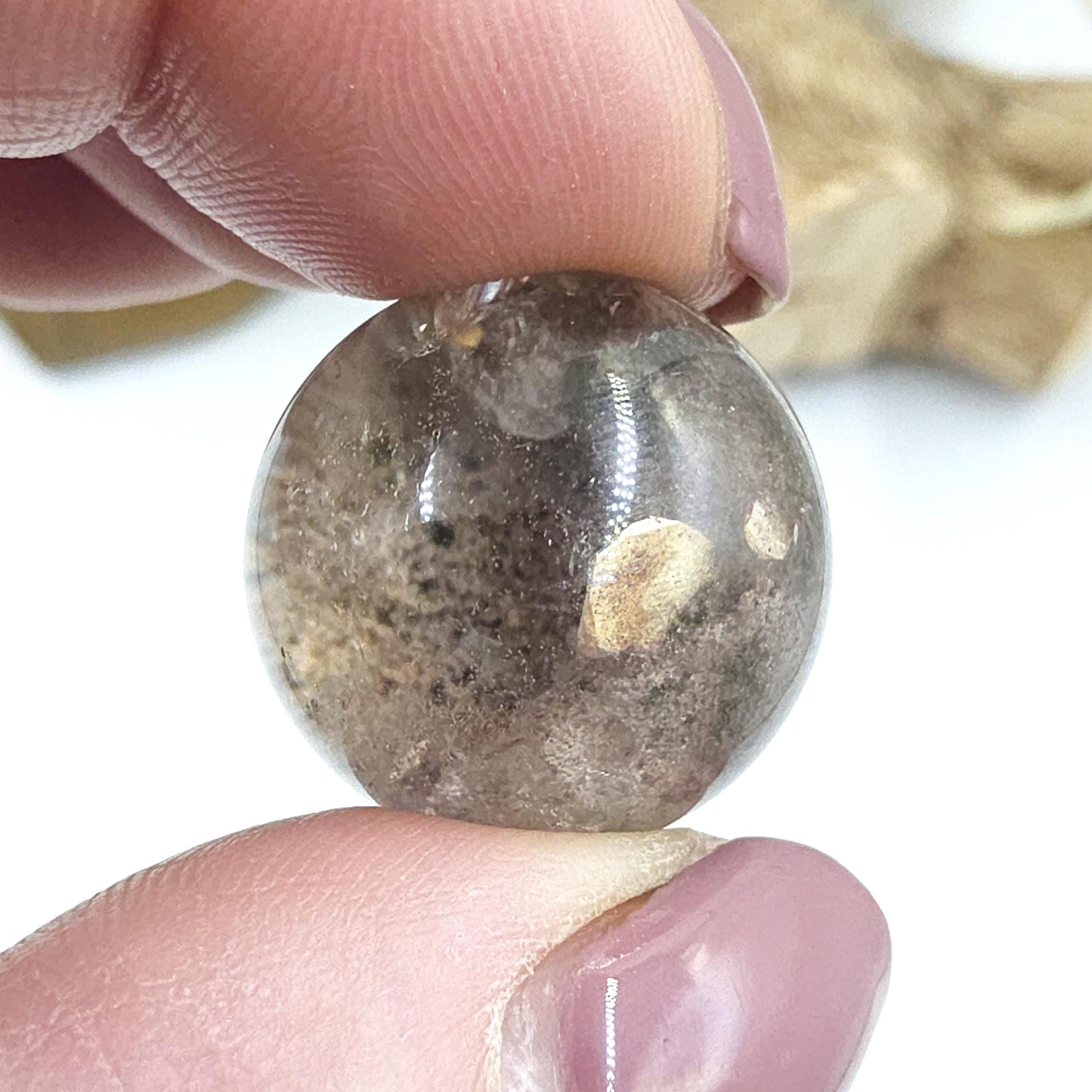 High Grade Garden Quartz (Lodolite) Mini Sphere with internal structure – Transformation & Spiritual Growth Crystal - 21mm