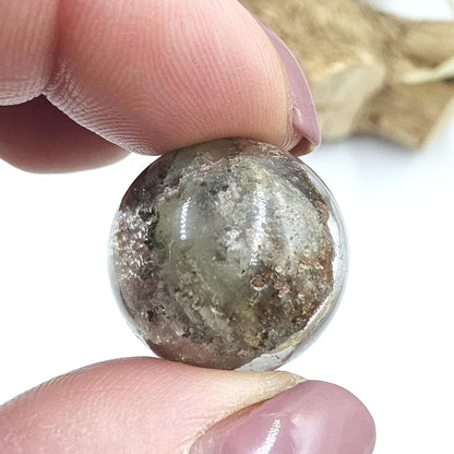 High Grade Garden Quartz (Lodolite) Mini Sphere with internal structure – Transformation & Spiritual Growth Crystal - 21mm