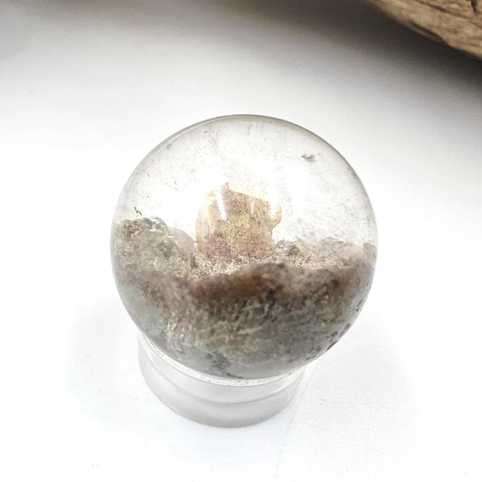 High Grade Garden Quartz (Lodolite) Mini Sphere with internal structure – Transformation & Spiritual Growth Crystal - 21mm