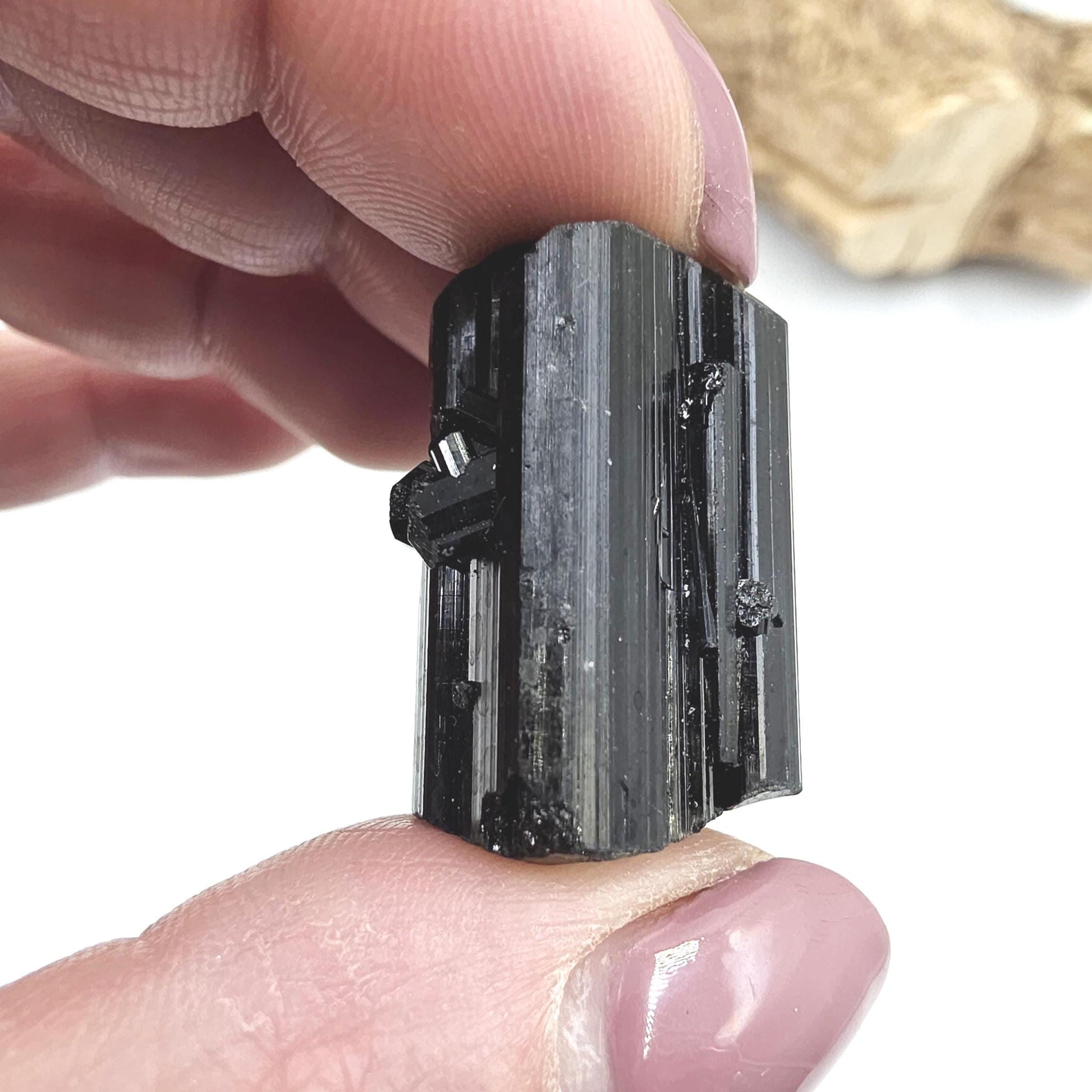 Mini Black Tourmaline Piece – High Grade Raw Crystal for Jewellery Making, Protection & Grounding, 17g