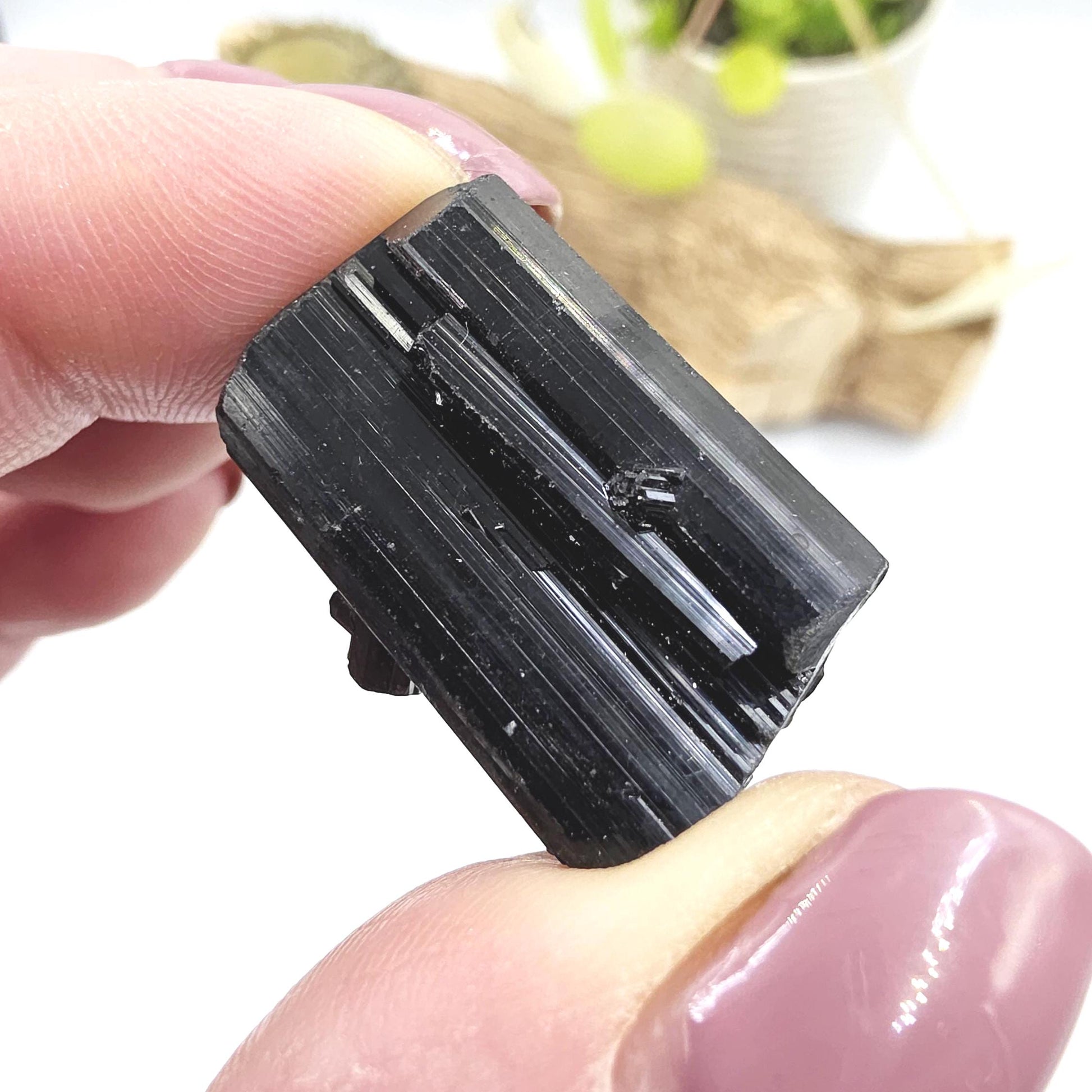 Mini Black Tourmaline Piece – High Grade Raw Crystal for Jewellery Making, Protection & Grounding, 17g