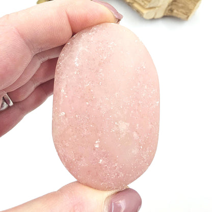 Pink Opal Palm Stone – Emotional Healing, Calm & Heart Chakra Crystal, 90g