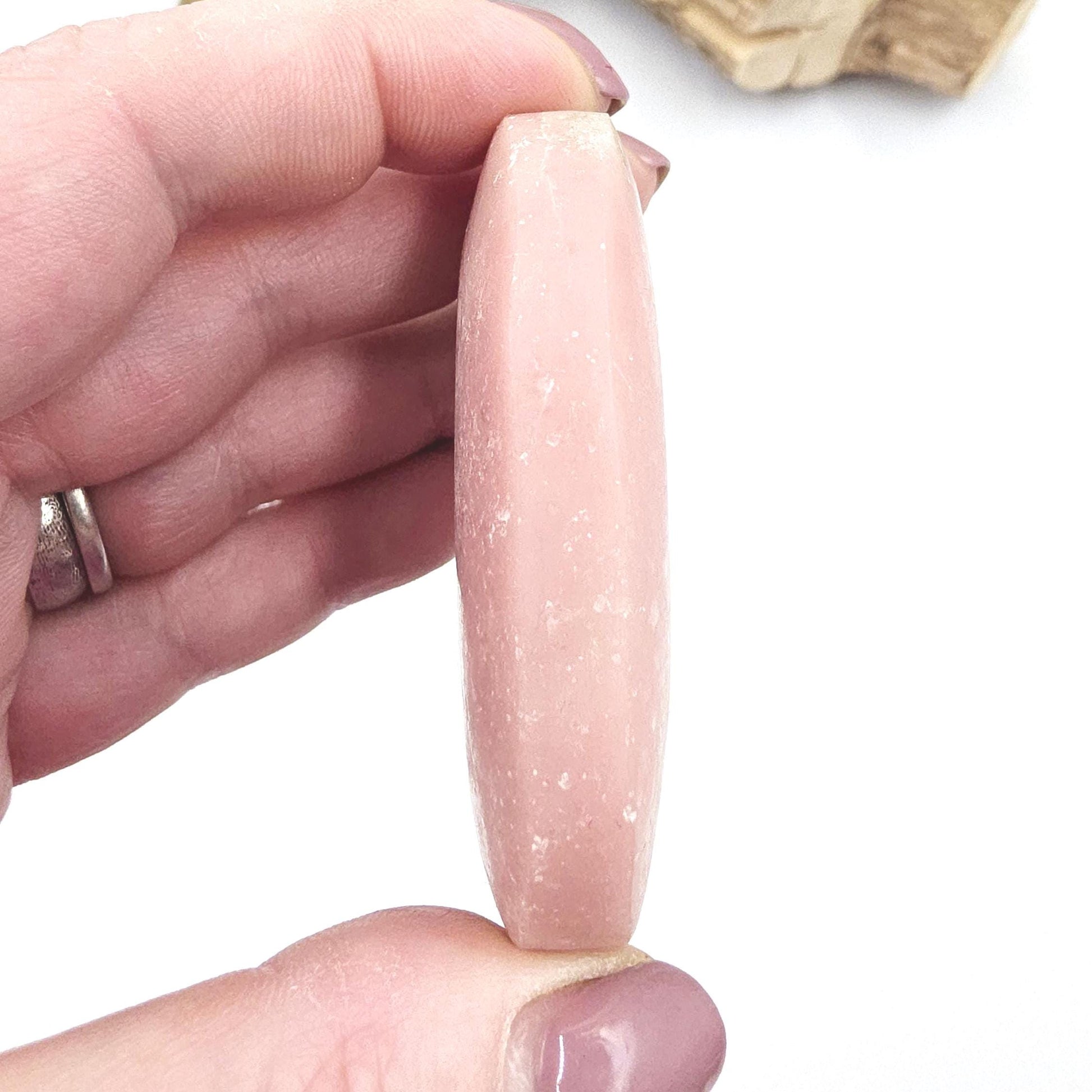 Pink Opal Palm Stone – Emotional Healing, Calm & Heart Chakra Crystal, 90g