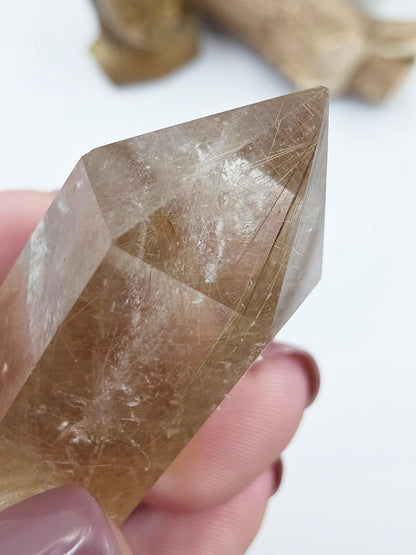 High Grade Mini Golden Rutile Quartz Point – Manifestation, Clarity & Energy Amplification Crystal, 4.1cm