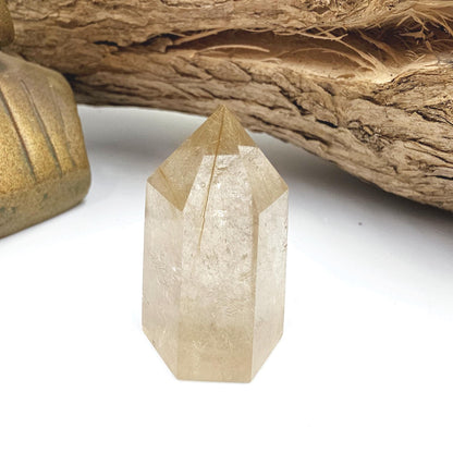 High Grade Mini Golden Rutile Quartz Point – Manifestation, Clarity & Energy Amplification Crystal, 4.1cm