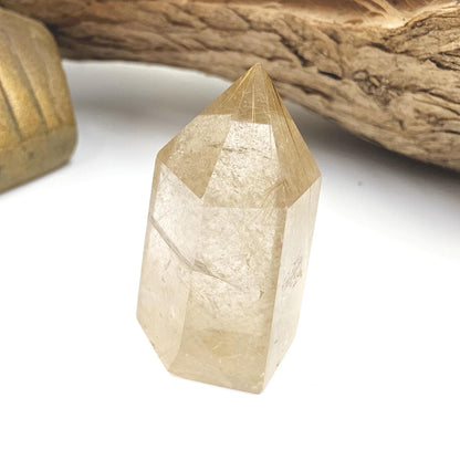 High Grade Mini Golden Rutile Quartz Point – Manifestation, Clarity & Energy Amplification Crystal, 4.1cm
