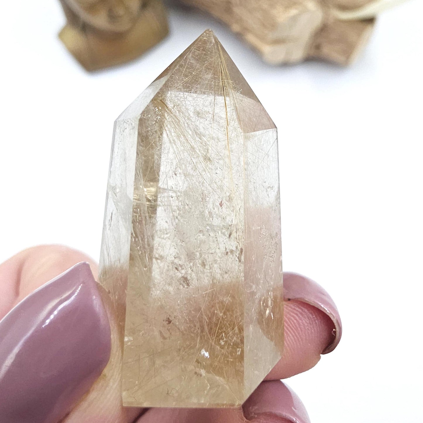 High Grade Mini Golden Rutile Quartz Point – Manifestation, Clarity & Energy Amplification Crystal, 4.1cm
