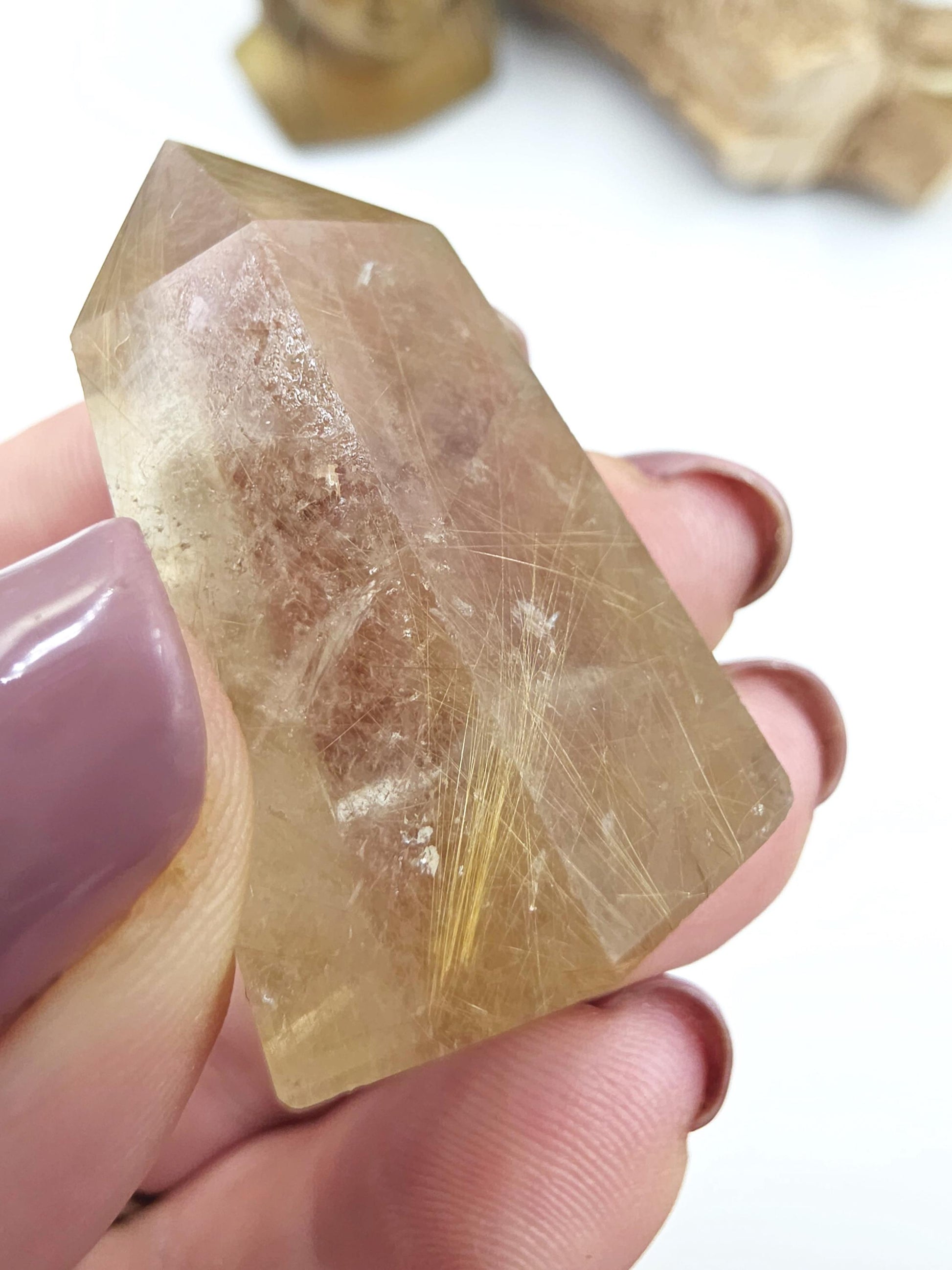 High Grade Mini Golden Rutile Quartz Point – Manifestation, Clarity & Energy Amplification Crystal, 4.1cm