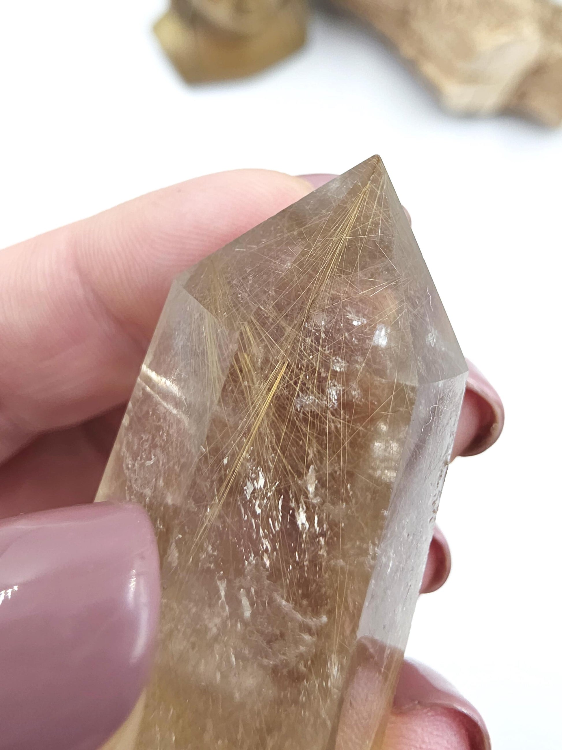 High Grade Mini Golden Rutile Quartz Point – Manifestation, Clarity & Energy Amplification Crystal, 4.1cm