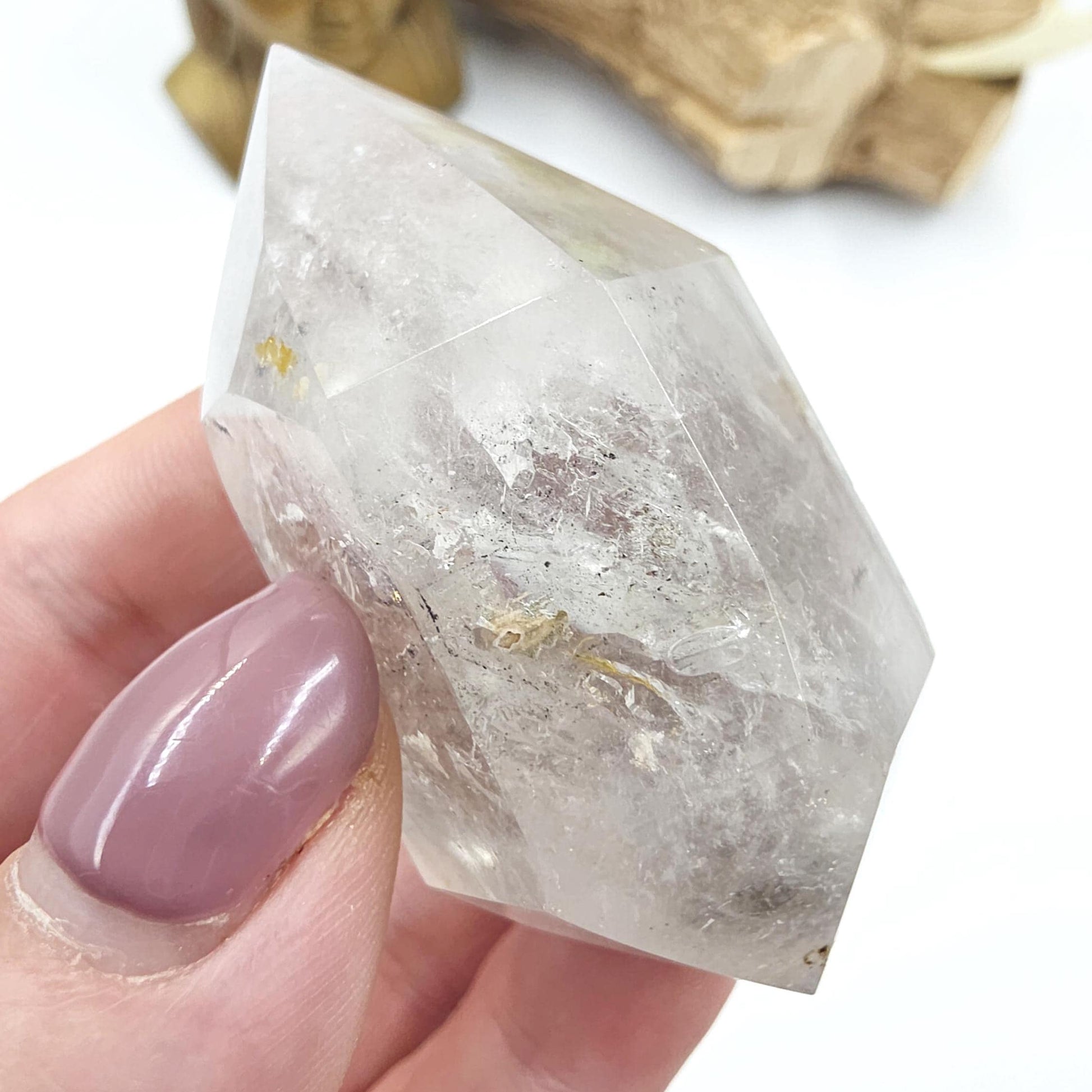 Enhydro Double Terminated Quartz with Moving Bubbles – Rare Transformation Crystal, 85g
