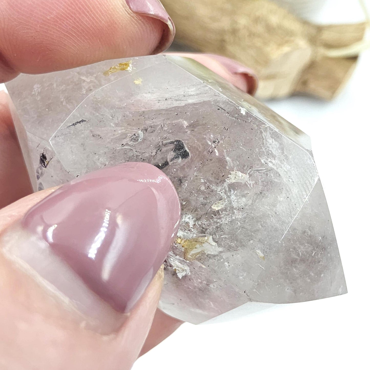 Enhydro Double Terminated Quartz with Moving Bubbles – Rare Transformation Crystal, 85g
