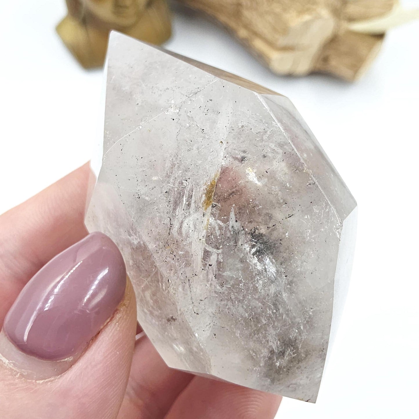 Enhydro Double Terminated Quartz with Moving Bubbles – Rare Transformation Crystal, 85g