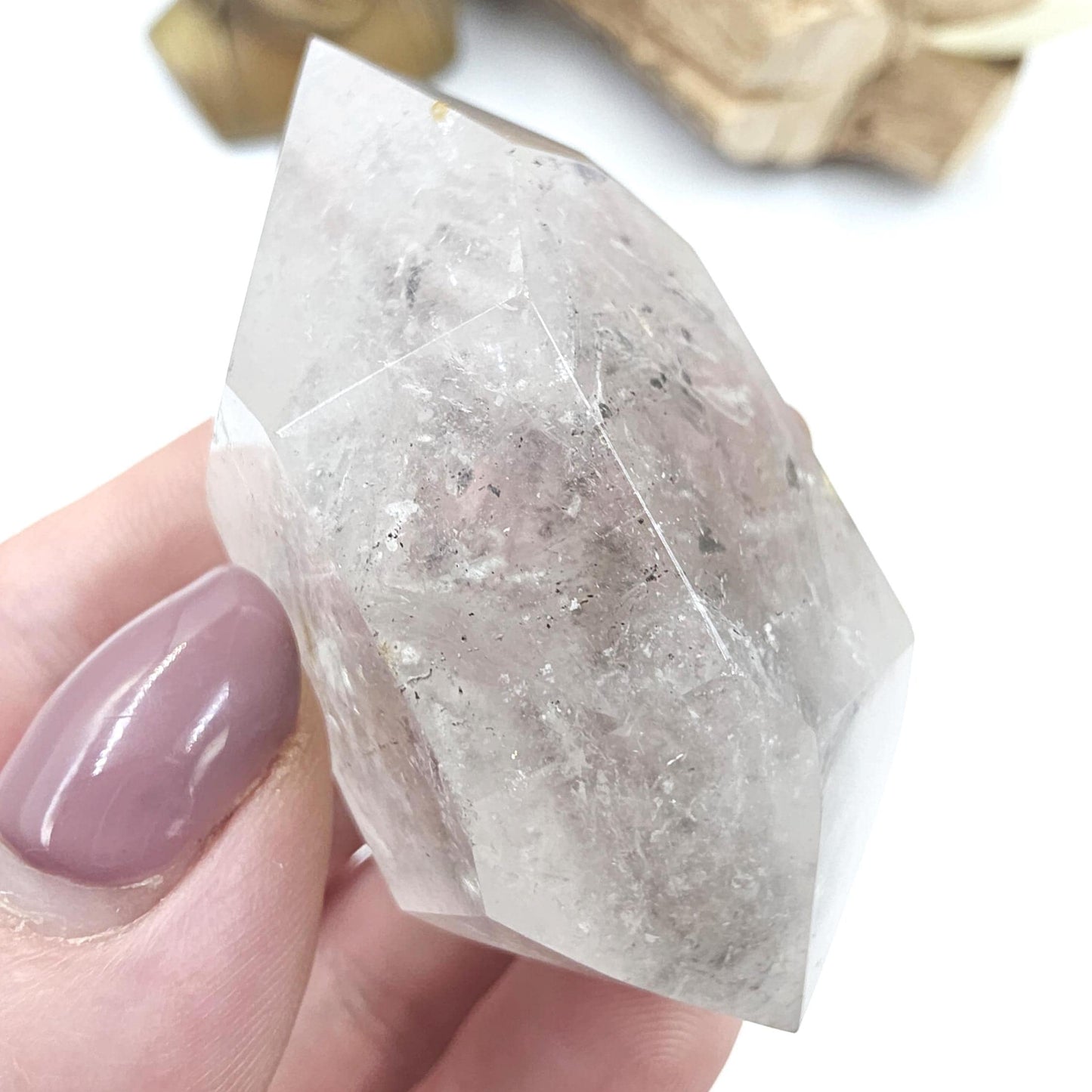 Enhydro Double Terminated Quartz with Moving Bubbles – Rare Transformation Crystal, 85g