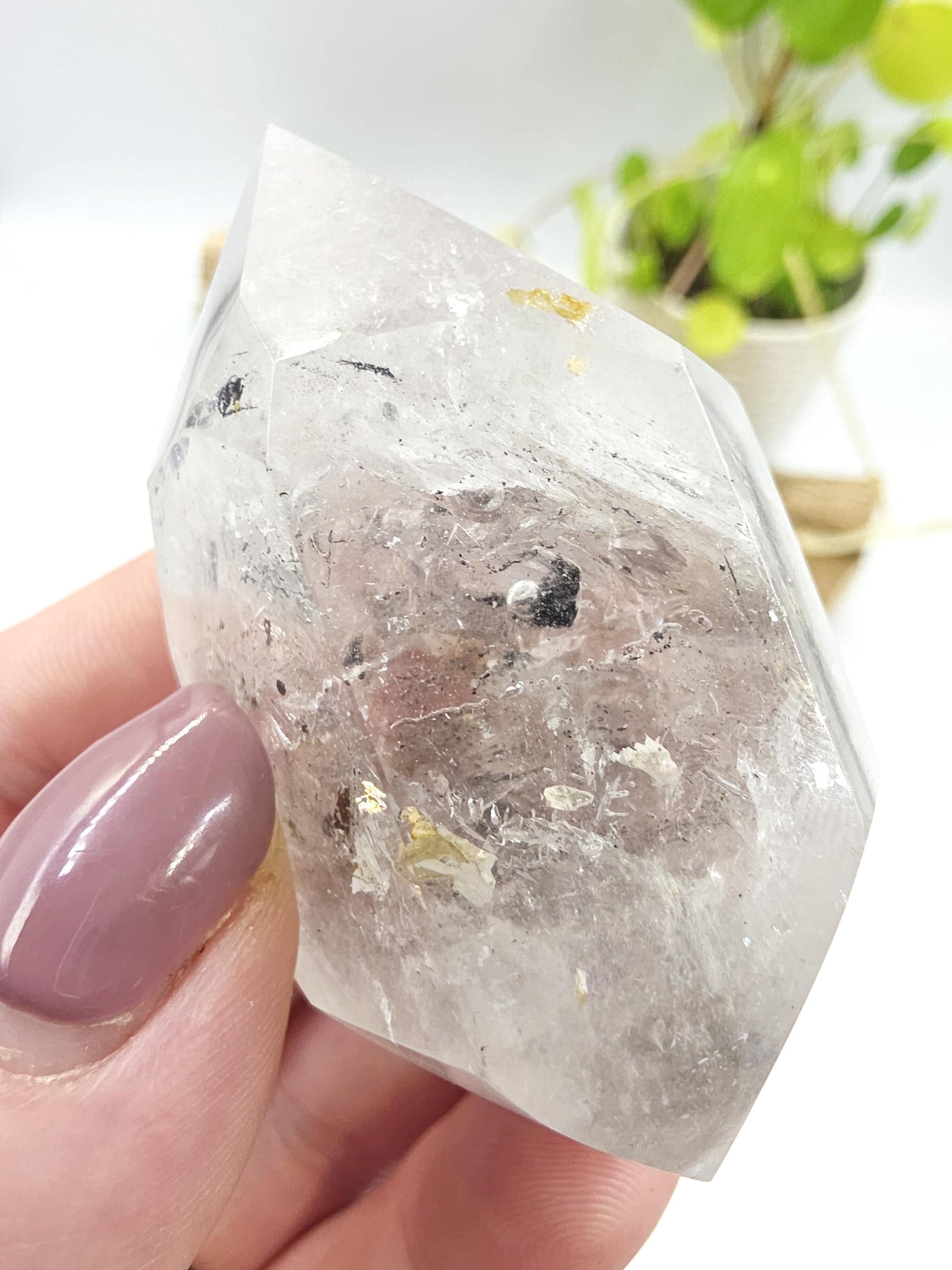 Enhydro Double Terminated Quartz with Moving Bubbles – Rare Transformation Crystal, 85g