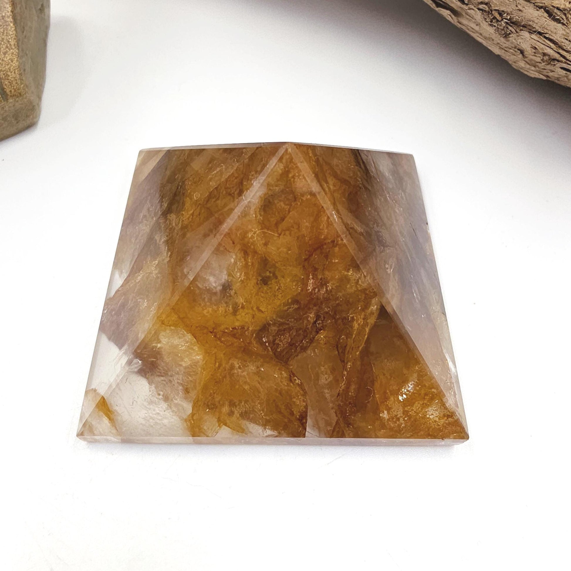 Golden Healer Pyramid – Healing, Balance & High Vibrational Quartz Crystal, 165g
