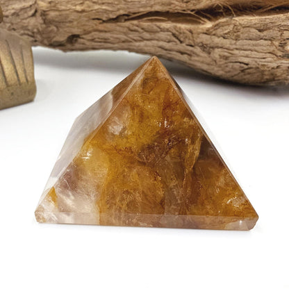 Golden Healer Pyramid – Healing, Balance & High Vibrational Quartz Crystal, 165g