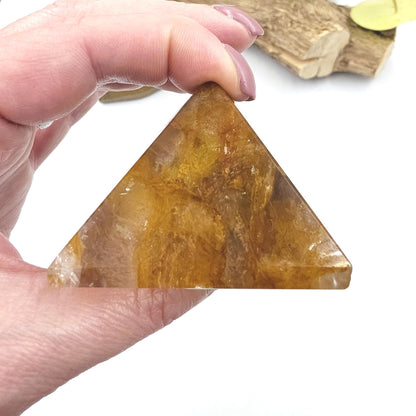 Golden Healer Pyramid – Healing, Balance & High Vibrational Quartz Crystal, 165g