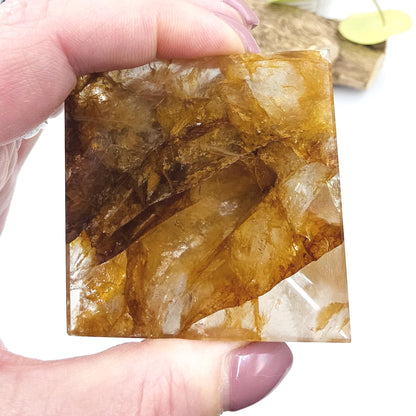 Golden Healer Pyramid – Healing, Balance & High Vibrational Quartz Crystal, 165g