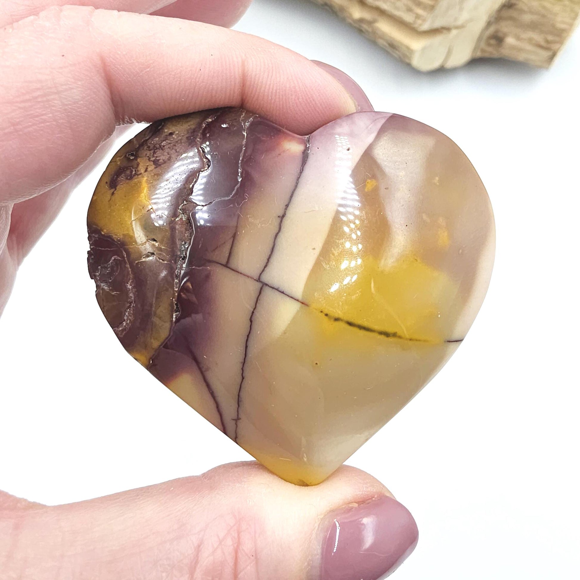 Large Mookaite Crystal Heart – Strength, Grounding & Nurturing Energy Stone, 115g