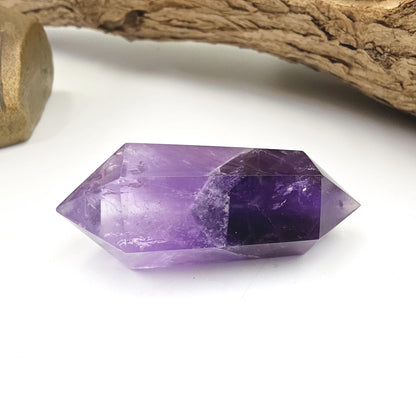 Two Tone Amethyst Double Point with Rainbows – Intuition, Calm & Spiritual Clarity Crystal, 40g