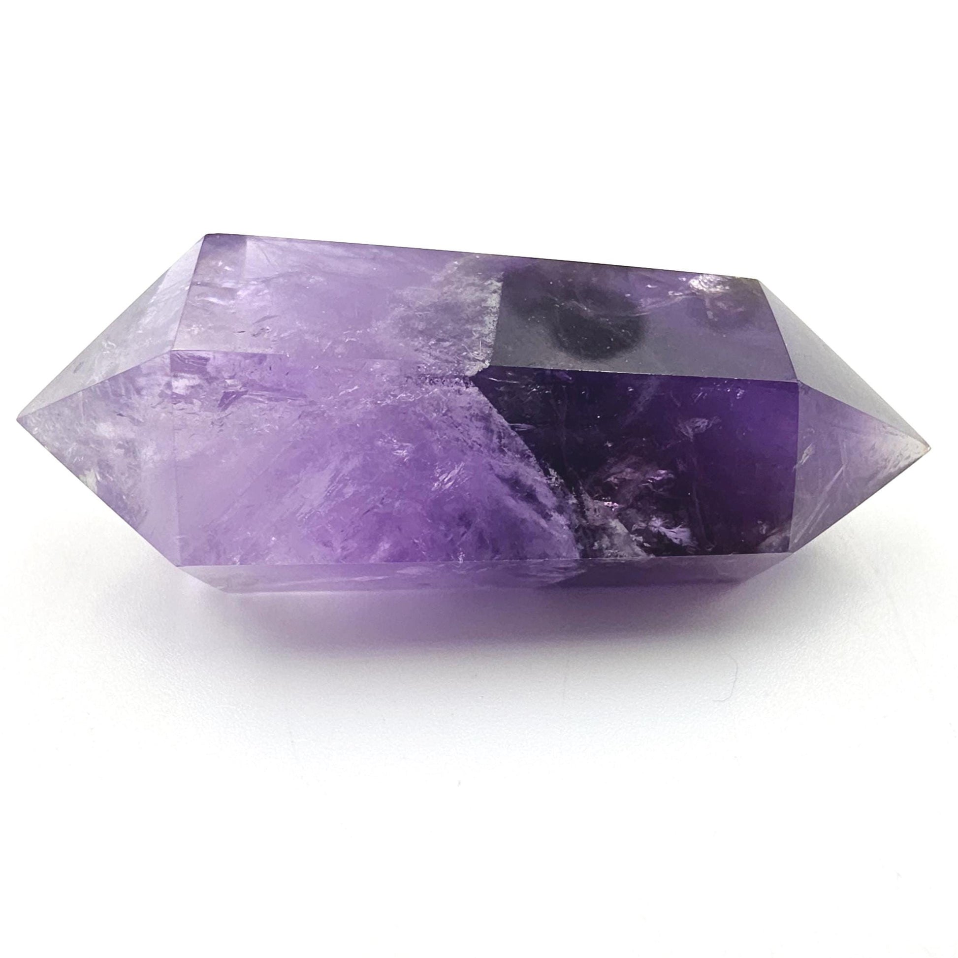 Two Tone Amethyst Double Point with Rainbows – Intuition, Calm & Spiritual Clarity Crystal, 40g