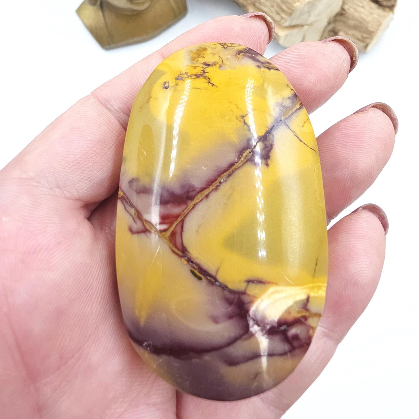Mookaite Jasper Palm Stone – Strength, Grounding & Emotional Balance Crystal, 100g