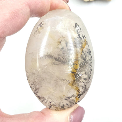 Large Rare Dendritic Quartz Palm Stone – Clarity, Growth and Root & Crown Chakra Crystal, 155g