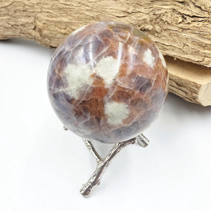 Iolite and Golden Sunstone Sphere – Intuition, Confidence & Positive Energy Crystal, 59mm