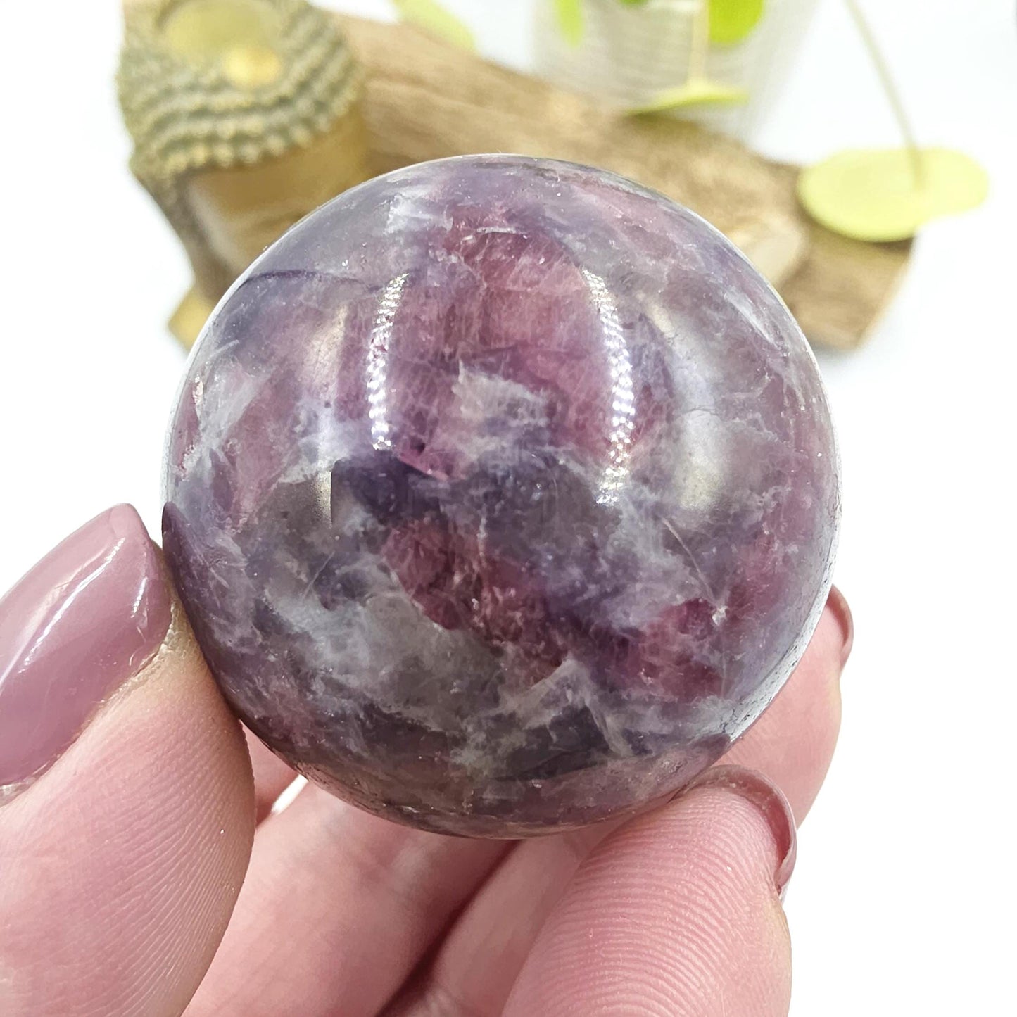 Unicorn Stone (Pegmatite) Sphere – Emotional Healing, Intuition & Spiritual Balance Crystal, 41mm
