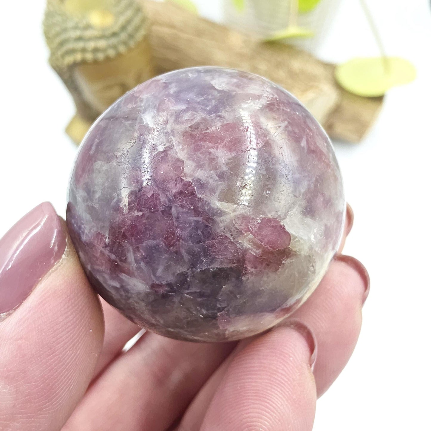 Unicorn Stone (Pegmatite) Sphere – Emotional Healing, Intuition & Spiritual Balance Crystal, 41mm