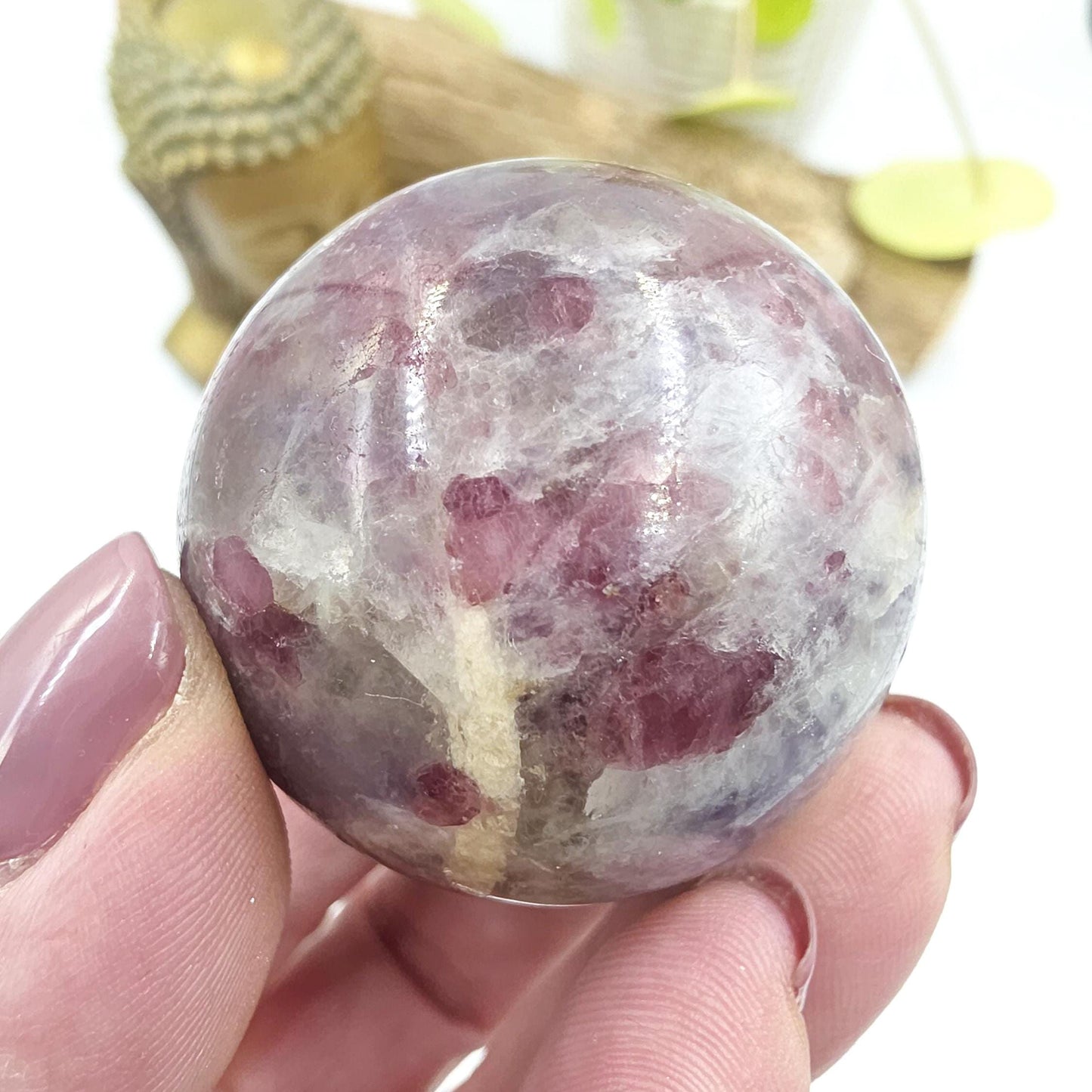 Unicorn Stone (Pegmatite) Sphere – Emotional Healing, Intuition & Spiritual Balance Crystal, 41mm