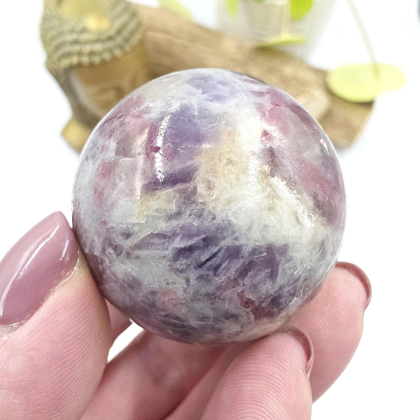Unicorn Stone (Pegmatite) Sphere – Emotional Healing, Intuition & Spiritual Balance Crystal, 41mm