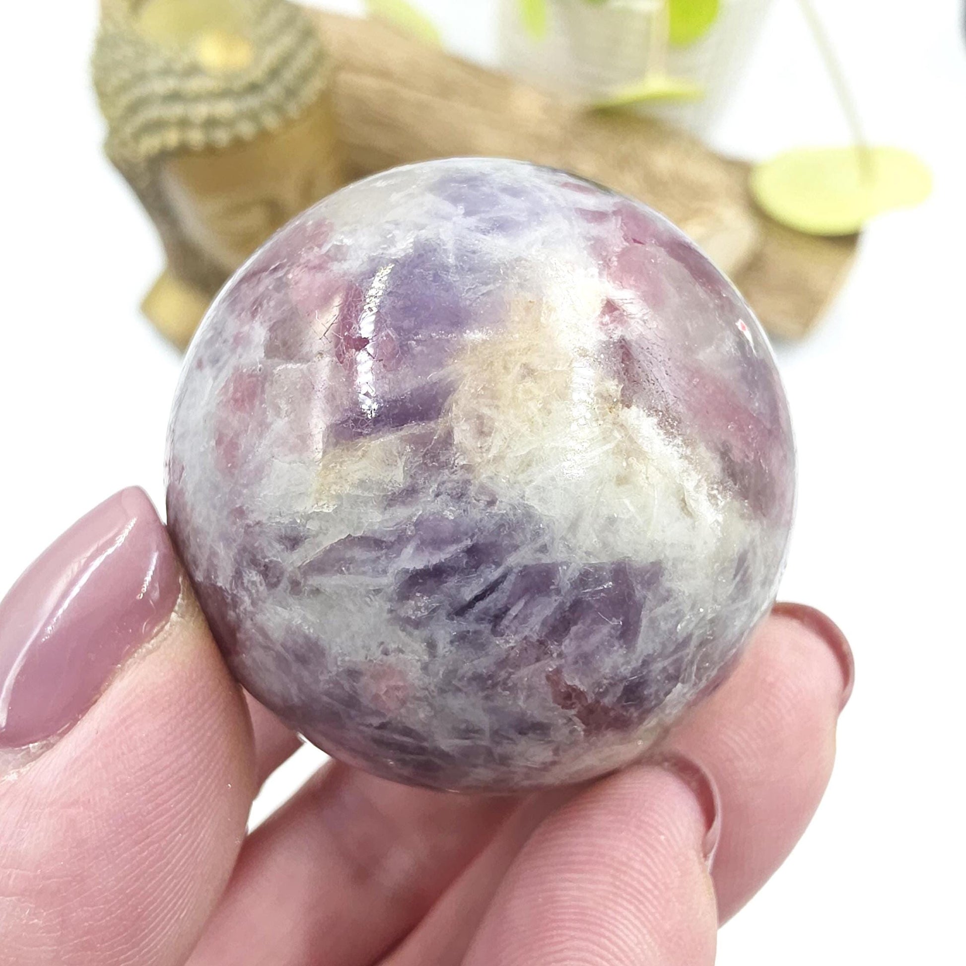 Unicorn Stone (Pegmatite) Sphere – Emotional Healing, Intuition & Spiritual Balance Crystal, 41mm