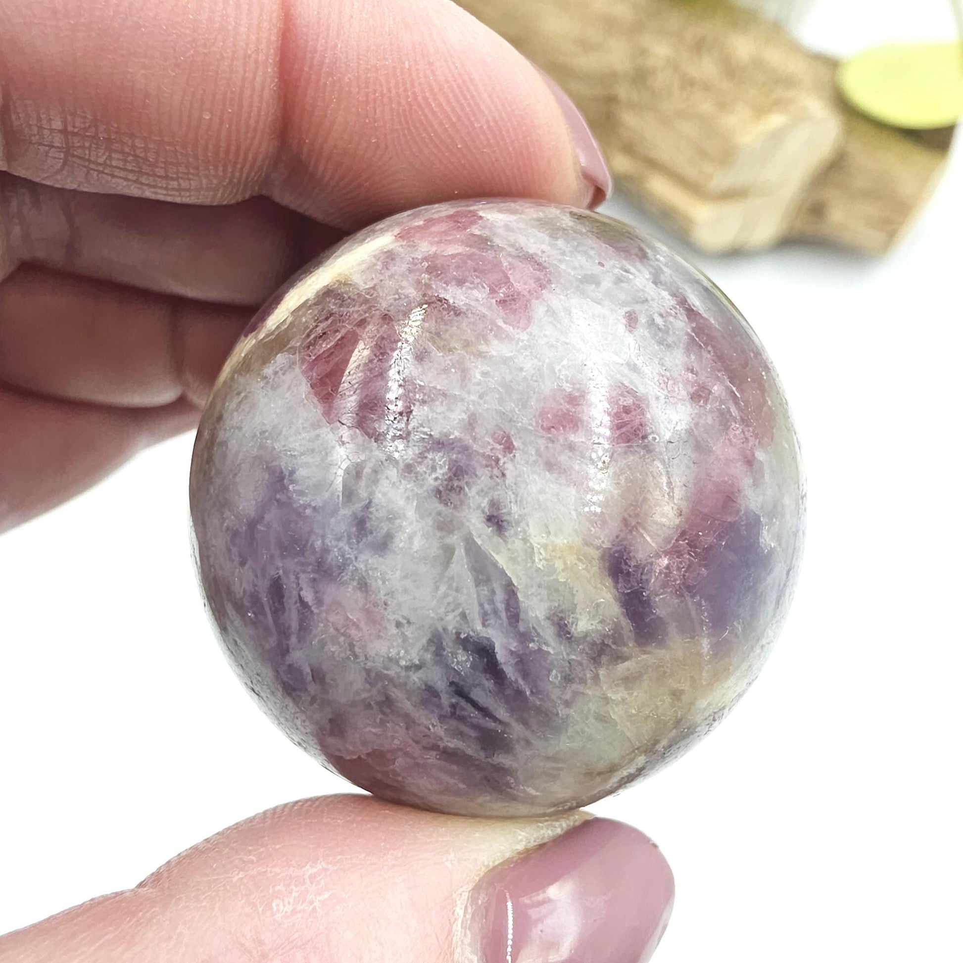 Unicorn Stone (Pegmatite) Sphere – Emotional Healing, Intuition & Spiritual Balance Crystal, 41mm