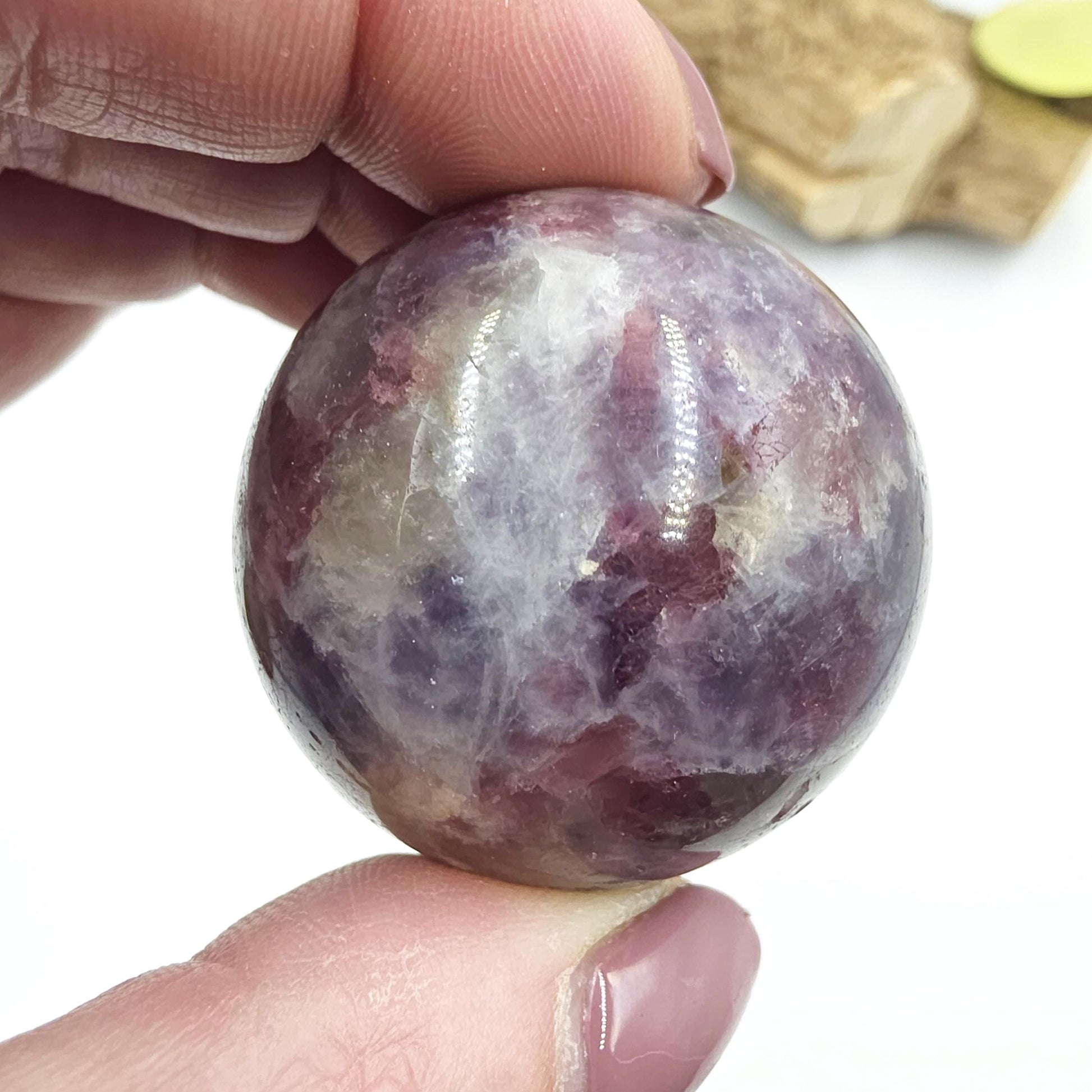 Unicorn Stone (Pegmatite) Sphere – Emotional Healing, Intuition & Spiritual Balance Crystal, 41mm
