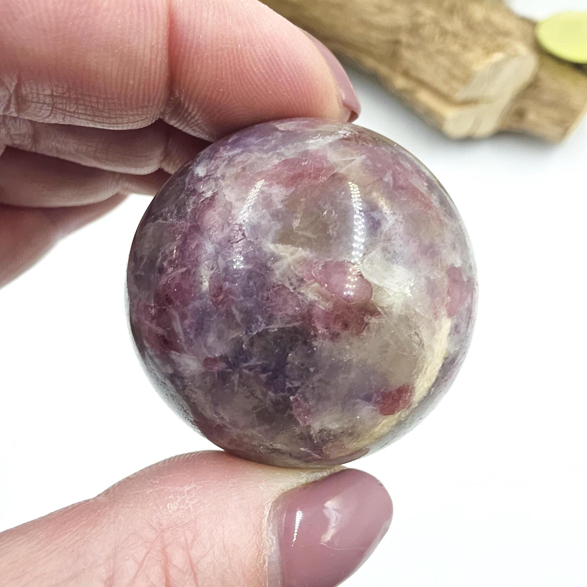 Unicorn Stone (Pegmatite) Sphere – Emotional Healing, Intuition & Spiritual Balance Crystal, 41mm