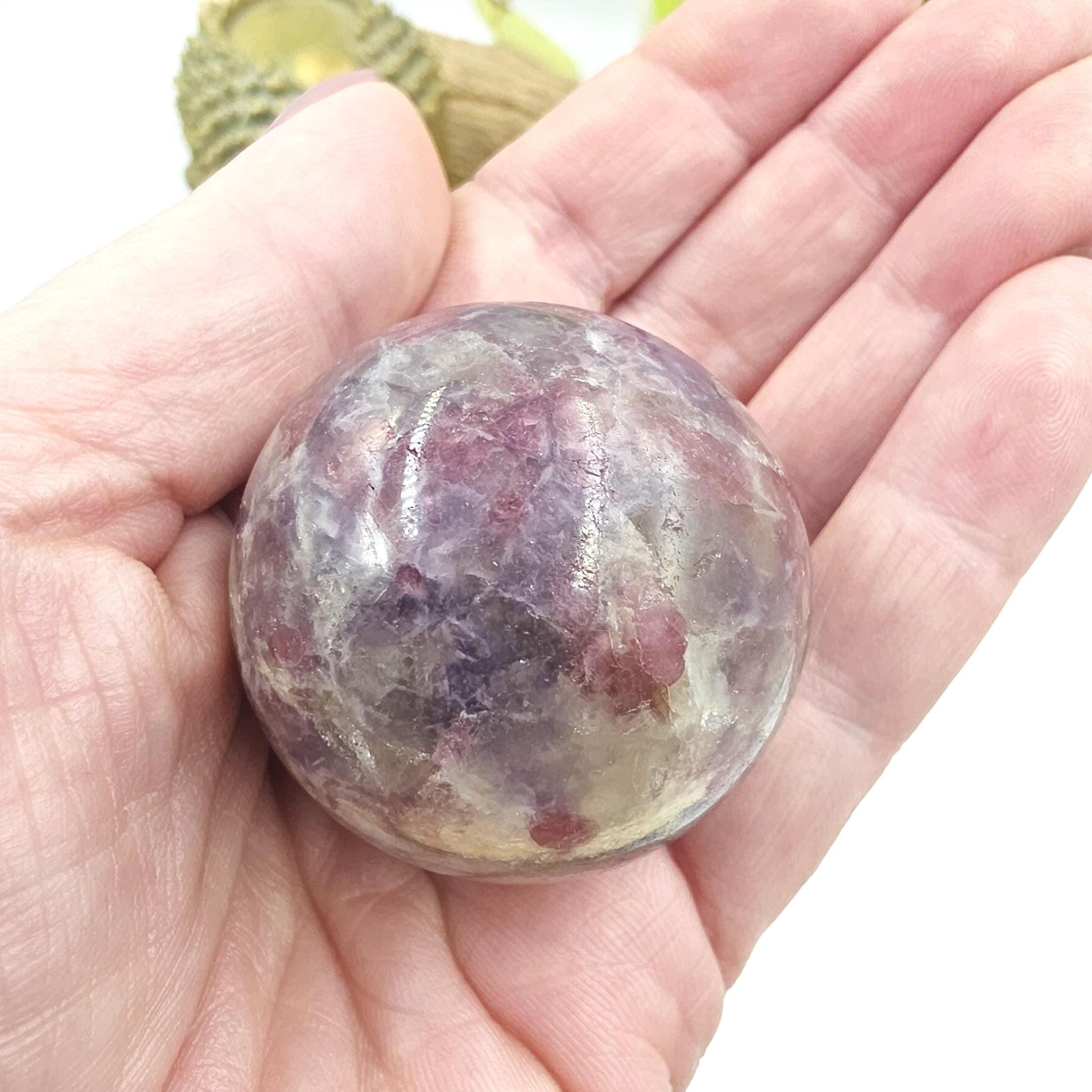 Unicorn Stone (Pegmatite) Sphere – Emotional Healing, Intuition & Spiritual Balance Crystal, 41mm
