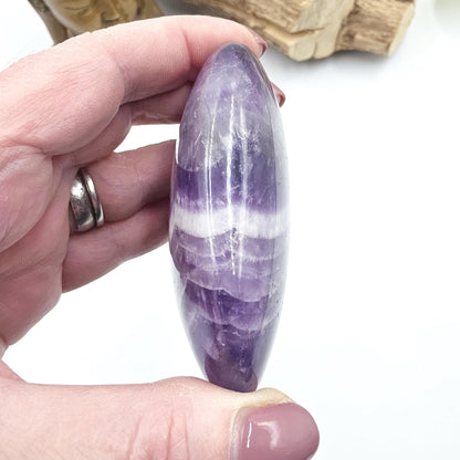 Large Dream Amethyst Palm Stone - Intuition & Spiritual Protection Crystal, 165g