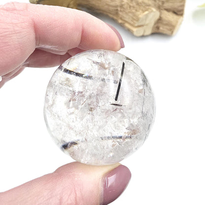 High Grade Black Rutile Quartz Sphere with Rainbows – Protection, Clarity & Energy Amplification Crystal, 50mm